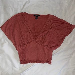 BURGUNDY V-NECK SUMMER TOP